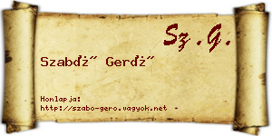 Szabó Gerő névjegykártya