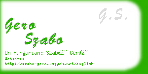 gero szabo business card